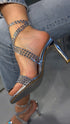 PARIS SILVER SANDALS WITH A CRISTAL STONE