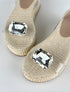PAROS WHITE STONE WICKER SANDAL