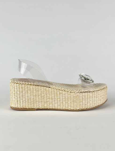 PAROS WHITE STONE WICKER SANDAL