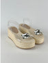 PAROS WHITE STONE WICKER SANDAL