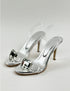 VOGUE SILVER SANDALS WITH A BROOCH