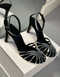 LAILA BLACK SANDALS WITH A CRISTAL STONE