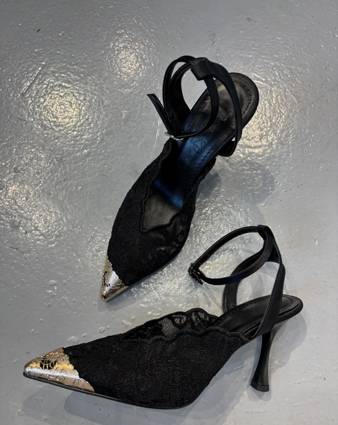 DANTE BLACK STILETTO SANDALS