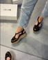 MANDARIN BLACK WICKER SANDALS