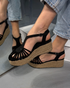 MANDARIN BLACK WICKER SANDALS