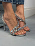 LIMA SILVER SANDALS WITH A CRISTAL STONE