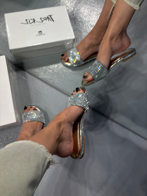 MONO STONE FLAT SLIPPERS