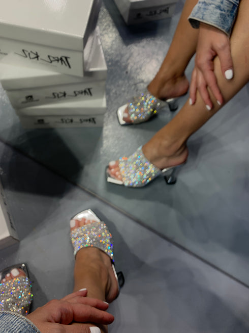 ZARINA SILVER SLIPPERS
