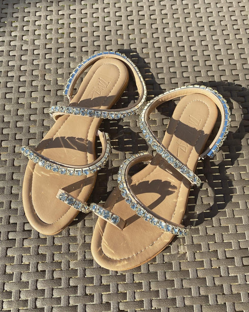 MIDNIGHT CRISTAL STONE SANDALS