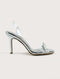 VOGUE SILVER SANDALS WITH A BROOCH