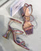 TUVANA LILAC CRYSTAL STONE SANDALS