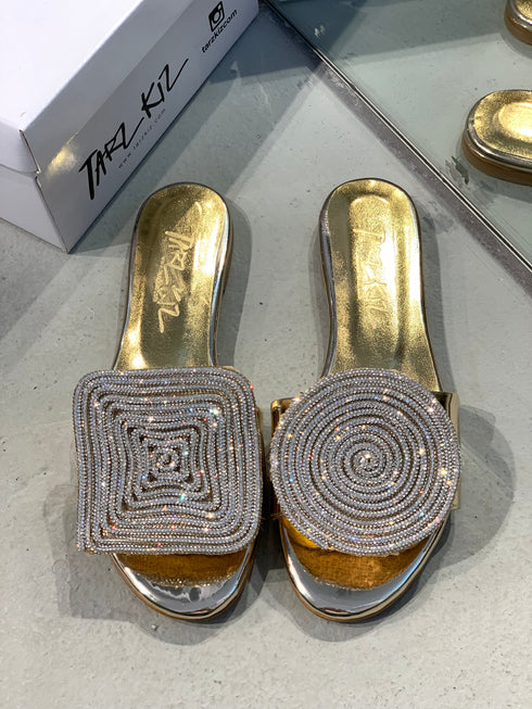 TRUVA GOLD CRYSTAL SLIPPERS