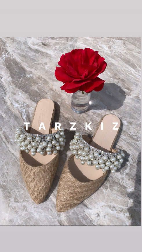 FAS WICKER PEARLY SLIPPERS