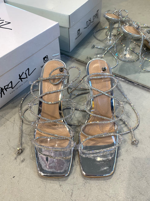 ALYONA STONE TRANSPARENT SANDALS