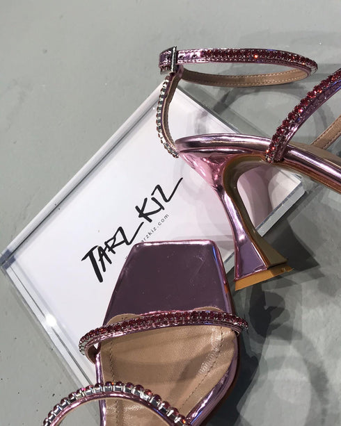 TUVANA LILAC CRYSTAL STONE SANDALS