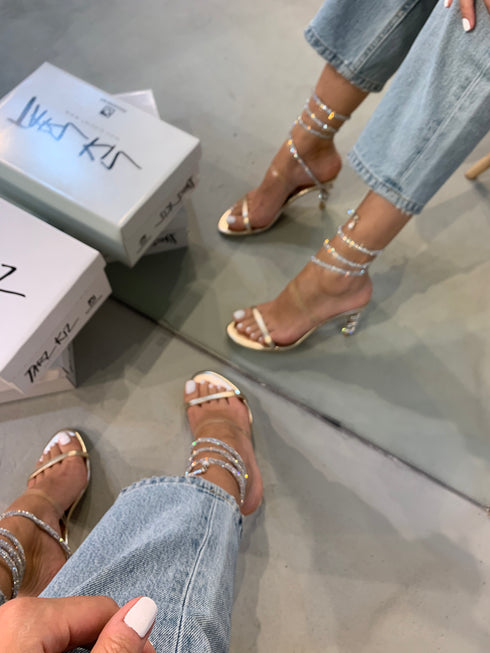 BEST GOLD SILVER STONE SANDALS